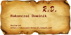 Rakonczai Dominik névjegykártya