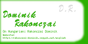 dominik rakonczai business card